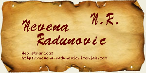 Nevena Radunović vizit kartica
